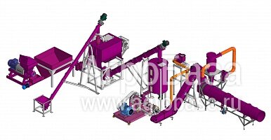 Линия экструдирования отходов переработки птицы, 1,0 т/ч